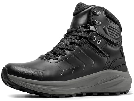 NORTIV 8 Botas de Senderismo Zapatos de Trekking Hombres Montaña Impermeables con Sulea de Goma Antideslizante,Size 48,Negro,SNHB241M