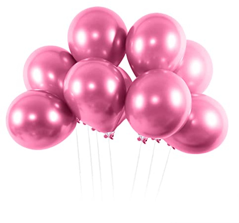OOTDAY 50 Stück Rosa Metallic Luftballons, 12 Zoll (30cm), Helium Luftballons, Geburtstagsdeko & Hochzeit Deko