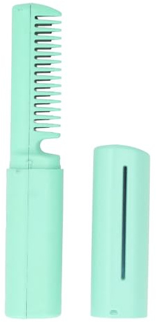 Elektrischer Haarkamm, ergonomisch, wiederaufladbar, Mini-Haarglättungsbürste, kabellos, gleichmäßige Erwärmung, einfach zu bedienen, tragbar für Reisen (GREEN)