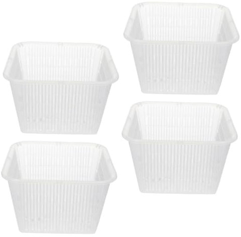 Milisten 4pièces Lot Pots Hydroponiques Plastique Carrés Contrôle Racines Pots Respirants Épais pour Orchidées Petites Jardin Balcon Jardinage