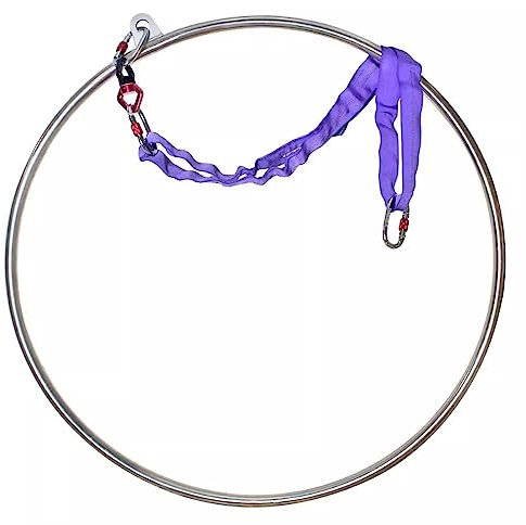 Hoop Dance Suspension Trainer aus Metall für Anfänger, Aerial Hoop Ständer-Set für Kinder und Erwachsene, Yoga-Hoop-Ring für Gewichtsverlust/Formgebung/Fitnessübungen (Silber, Durchmesser 90 cm)