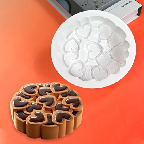 mostsom Silicone Mold Chocolate Bar Food Grade Non-Stick Deep Mould for Candy, Snacks, Baking Silicone Muffin Pan, Cupcake Molds, Easy Release & Durable (A_ Love Heart)