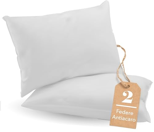 Set 2 Copricuscino Letto - Federe Morbide e Traspiranti per Guanciali - Ideali per un Riposo Confortevole