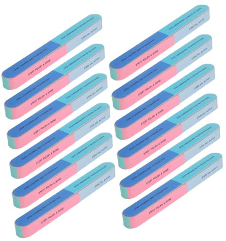 DECOMELODY 12 piezas Bloques Uñas Profesionales Caras Pasos Pulidores Resistentes y Lavables para Manicura y Pedicura para Uñas de Dedos y Pies