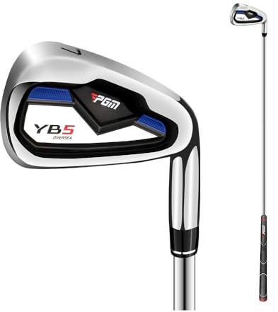 #7-Iron - Club de golf individual para hombre, centro de gravedad bajo, diestro, para principiantes, práctica de hierro con varilla de carbono/acero (# 7, con varilla de acero)
