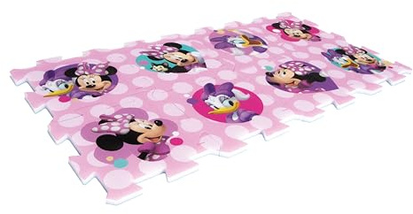 ARDITEX - Set di tappeti a forma di puzzle, realizzato in schiuma Disney Minnie e Daisy - 111 x 57 cm - Colore rosa