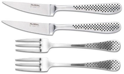 Steakbesteck Set - 2 Messer 2 Gabeln - Global Messer