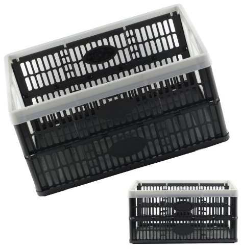 Fold Flat Crate - Plastic 32 L Folding Storage Crate Box (Pack of 1)