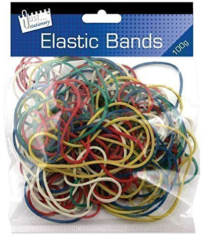 Coloured Elastic Rubber Bands Various Sizes & Colours Office Stationery Home Use