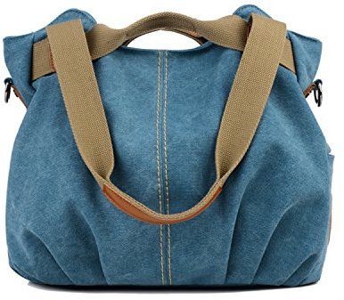 LOSMILE mujer lona Bolso de bandolera, de hombro, de cuerpo cruzada, de mano, de ocio (Azul)