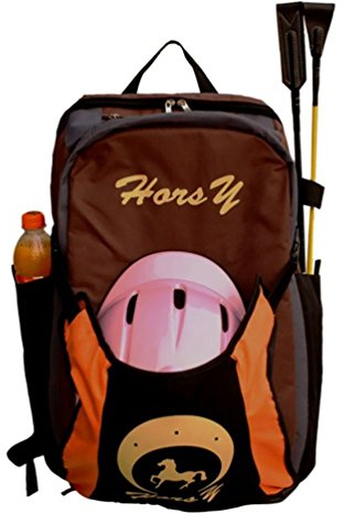 Sport Tent-Professional Stiefeltasche Helmtasche Parent-Kind Rucksack für Reitstiefel Kombitasche Stiefelbeutel mit Helmfache (Braun, Jugendliche, Adult Edition)