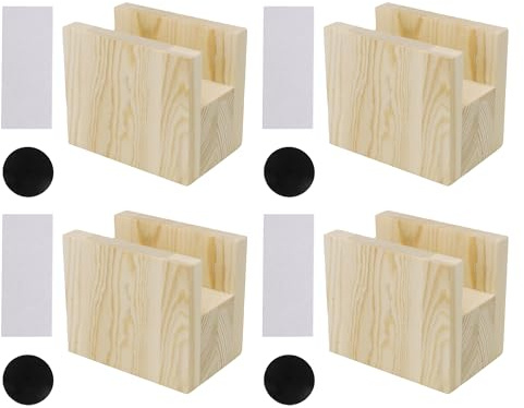 RDEXP 10 x 7 x 8,5 cm, larghezza 4 cm, in legno, tavolo da scrivania, letto, alzata, sollevatore per mobili, gambe fino a 5 cm, confezione da 4