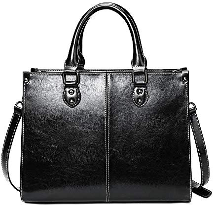 Coolives Damenhandtasche Henkeltasche Handtasche Umhängetasche Schultertasche Kleine Shopper Tasche aus Leder Schwarz EINWEG