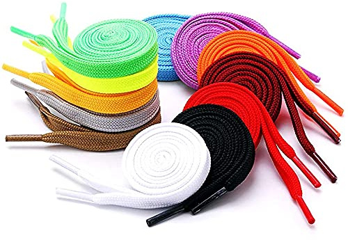 20 Pares de Cordones Planos Tejidos Zapatos de Colores Cordones de Repuesto para Zapatillas de Deporte Zapatos Deportivos Botas Skate 120 cm 20 Colores