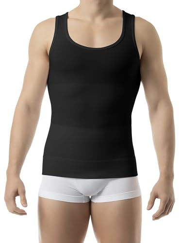 FarmaCell 417 (Nero, 5XL) Canottiera Contenitiva Uomo, Effetto Pancia Piatta, Intimo Modellante in Cotone, Made in Italy
