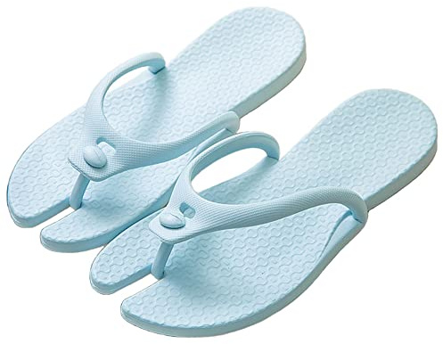 Vnnigmn Tongs Pliable Femme Hommes Maison Sandales Antidérapantes Été pour Plage Salle de Bains Voyage (Bleu, medium)