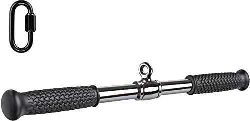 SELEWARE LAT Pull Down Kabelstange Maschinenaufsätze für Fitnessstudio, drehbare gerade Stange mit rutschfestem Gummigriff, Universalbefestigung für Kabelmaschinen Seilzugsystem & Widerstandsbänder
