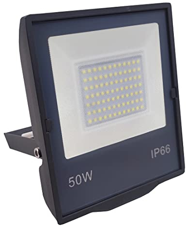 51buyoutgo Flood Light Outdoor, 50W Waterproof IP66 Security Light Outside Outdoor LED Cold White 5000LM 6500K Floodlight Mains Powered for Garage Garden Backyard Forecourt Stadiums Warehouse