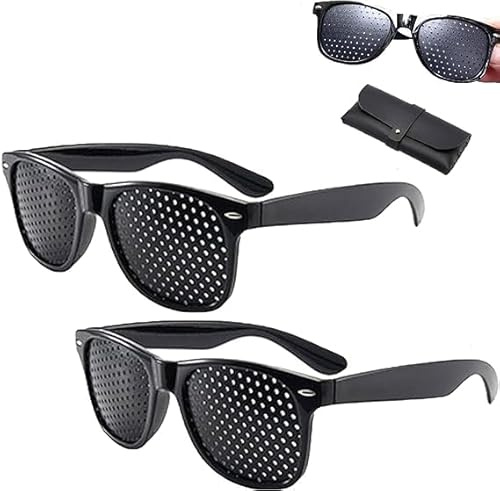 Lunisk Correction Glasses,Lunisk Vision Correction Glasses,Eyesight Improvement Care Exercise Eyewear Glasses,Unisex Eyesight Strengthening Pinhole glasses (2 pcs)