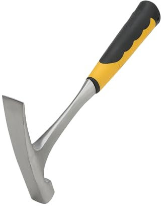 JOIKIT 29oz Brick Hammer, Flat Head Rock Pick Hammer, Double Head Geological Hammer for Mining