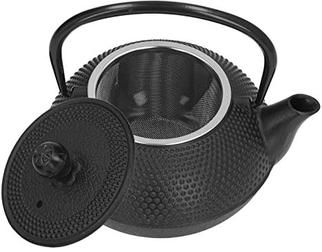 Juego De Tetera De Hierro Fundido, Juego De Tetera Japonesa De Tetsubin Con Infusor De Acero Inoxidable Para Té Suelto De Hojas Y Té De Flores Florecientes Tetera De Hierro Fundido (negro 800 Ml/27 Oz