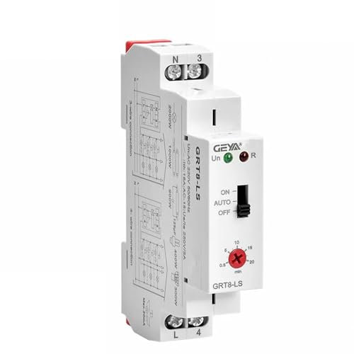 GEYA Timer Interruttore scale Ritardo Spegni Relè Luce AC 230V 16A Elettronico (GRT8-LS,AC230V)
