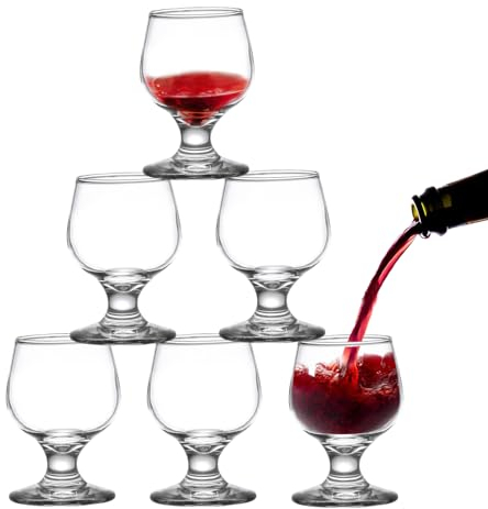 Set 6 bicchieri da cognac, TOATELU Bicchieri da shot da 100 ml, mini bicchiere da brandy per scotch, borbone e whisky e liquori, confezione