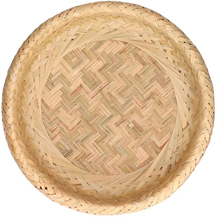 Cestini per il Pane Rotondi in bambù con Cestino in bambù Cerchio di creatività Piatto da Frutta in bambù Fatto a Mano con Organizer Cestino per il Pane Piatto per Frutta