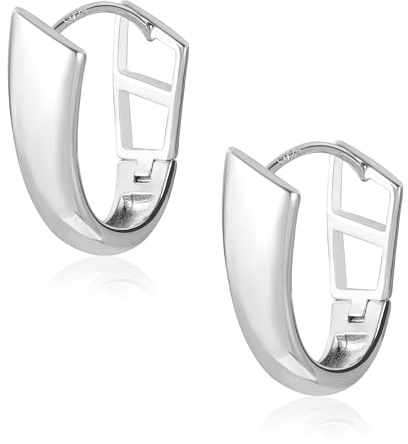 ASH'S CHOICE 14K Vergoldet Creolen Klein Leicht Breit Klobig Ohrringe Mode | Silber 925 Ohrringe Breite Klobige Dick Leicht Breit Chunky Creolen Oval Kleine Knorpel Kreolen Huggie Creolen Damen Frauen