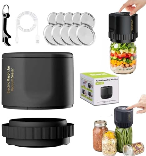 Ltmxy Mason Genie Vacuum Sealer for Mason Jars (Black)