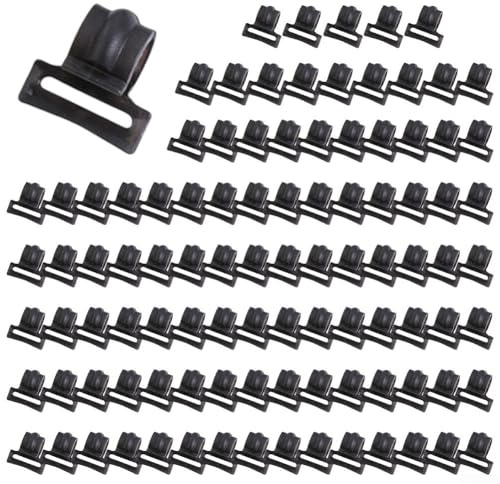 100 Stück Zeltstangen-Clips, Kunststoff-C-Klemme für Camping, Markisenzelt, kleine tragbare C-Klemme, Camper-Markisenhaken für Party, Camping, Zelt, Innen- und Außendekoration (9 mm)