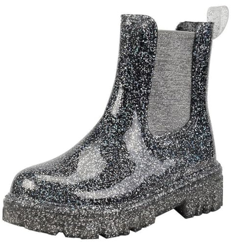 Harssidanzar Donna Stivaletti Pioggia Impermeabili Chelsea Boots,Stivali da pioggia antiscivolo e scarpe da giardino per donne con solette confortevoli HL211EU