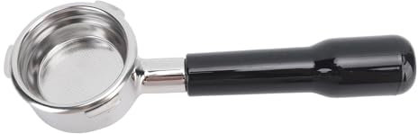 Lwuey 58mm Bottomless Portafilter 3 Ears, Stainless Steel Filter Basket Detachable Triple Lock Non Slip Walnut Handle Espresso Machine Accessories