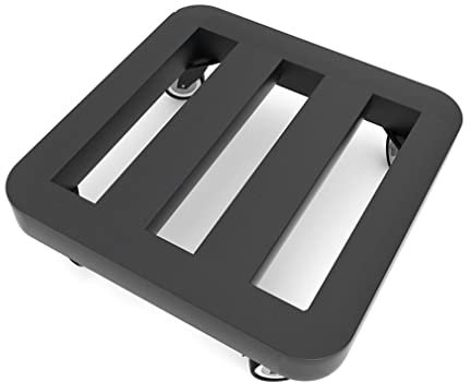 Robuster Pflanzenständer auf Rädern für drinnen und draußen, Haus, Garten, großer Rollwagen, Metall-Topfhalter, Regal mit 150 kg Tragkraft, quadratischer Blumentopf-Caddy (schwarz, 25 x 25 cm)