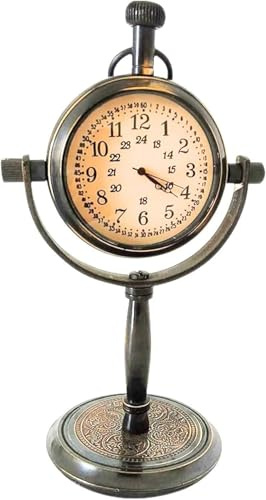 NAUTICAL CASTLE Vintage Antique Mantle Table Clock Brass Handcrafted Retro Base Home Office Desk & Shelf Decor Marine Analog Clock Nautical Gifts Décor
