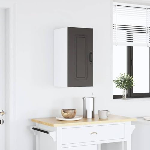 Xichuzi Küchen-Hängeschrank Kalmar Schwarz Holzwerkstoff, Hängeschrank Küche, Küchenschrank, Wall Cabinet, Oberschrank - 853538