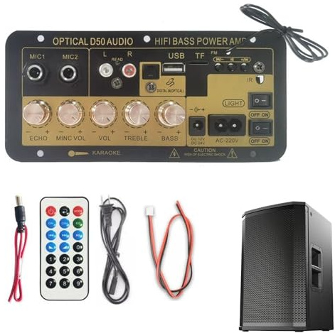 Autoverstärker, Plattenverstärker - DC 12V 24V Fernbedienungs-Subwoofer-Verstärker-Verstärkermodul - 30 Watt Vorverstärker Reverberator, Car Karaoke-Platte für Audio-Wiedergabe im Auto