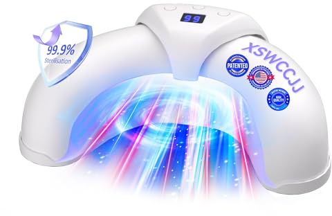 Appareil laser de mise à niveau pour ongles - 7 jours d'action rapide - Avec affichage de l'heure - Lumière infrarouge 365 nm - 405 nm - Bleu - Portable - Pour ongles des doigts et des pieds (blanc)