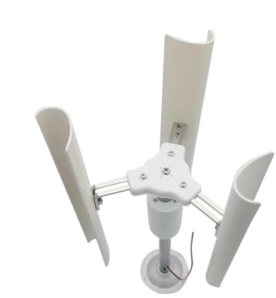 JHXHFJXZ Small Vertical Axis Wind Turbine Model Three-phase Permanent Magnet Generator Windmill Toy Night Light Making DIY Display for Physical Power Generation Experiment