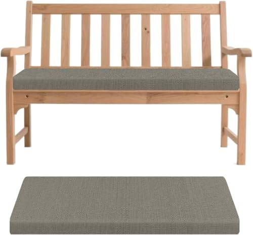 Cojín para Banco de Exterior, Cojín para Banco de Jardín Antideslizante, Muebles Rectangular con Cremallera,Acolchado Grueso Largo Silla Asiento Salón, Jardín, Terraza(Dark Grey,110x45x5cm)