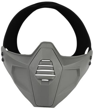 Masque Tactique Demi Masque Protection Visage Airso pour Sports Plein Air Jeux Tactiques Jeux CS(Gray)