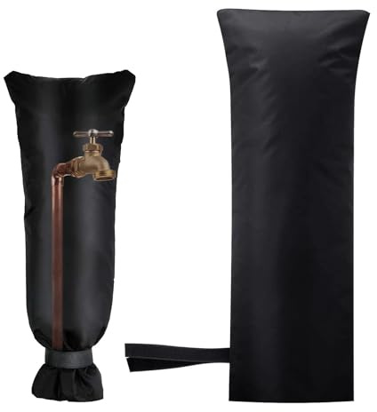badaren Copertura per Rubinetto All'Aperto, Copri Rubinetto Giardino, Protezione per Rubinetto per l'Inverno, Copri Rubinetto Esterno, Copertura Antigelo per Rubinetto da Giardino, Nero