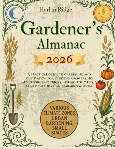 GARDENER’S ALMANAC 2026: A practical guide to gardening and cultivation for everyday growers. No advertising, no tricks, just monthly tips, a lunar calendar, and farming wisdom.