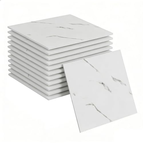 12 Pcs Marble Self Adhesive Wall Tiles, 30x30cm Waterproof Wall Tiles Self Adhesive for Kitchen, Bathroom, Bedroom and Living Room