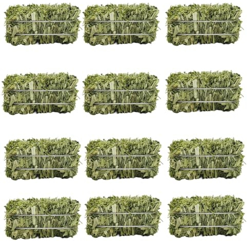 YHomU 12 Pcs Mini Hay Bales: 1 X 1.25 X 2.5 In Decorative Straw Bale For Thanksgiving, Dollhouse, Farmhouse Decorations