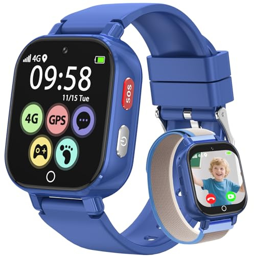 Reloj Inteligente niños-Reloj con GPS y Llamadas 4g Videollamadas SOS