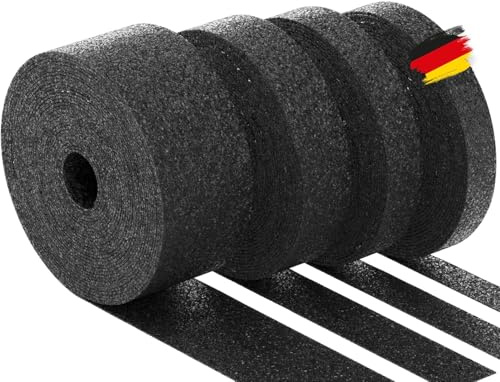 BAUHELD Terrassenpads Rolle 5m x 50mm x 6mm Antirutsch Bautenschutzmatte | Made in Germany - Stabiles Gummigranulat - Unterlegplatten für Terrassen-Fliesen, WPC Terrassen-Dielen, Stelzlager, Balkon