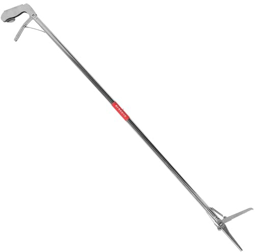 SWOOMEY Pince à Serpent Outil Multifonctionnel Sûr Pliable en Acier Inoxydable Argenté Accessoire Léger et Antidérapant en Extérieur pour Attraper Serpents