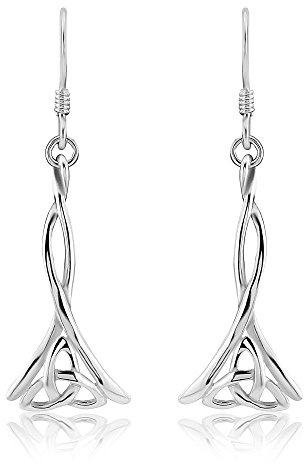 Sterling Silver 925 Art Nouveau Celtic Knot Design Fine Quality Drop Earrings