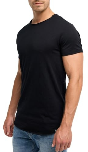 Indicode Herren Willbur T-Shirt mit Rundhals-Ausschnitt aus Baumwolle | Klassisches Herrenshirt aus Baumwolle mit Rundhals, T-Shirt, Basic Shirt, Alltagsshirt, Freizeitshirt, Sommershirt für Männer
